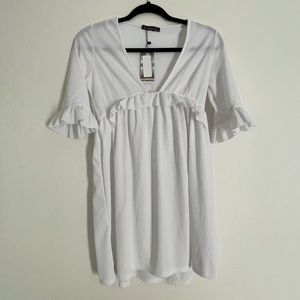 NWT Ruffle Smocked White Dress